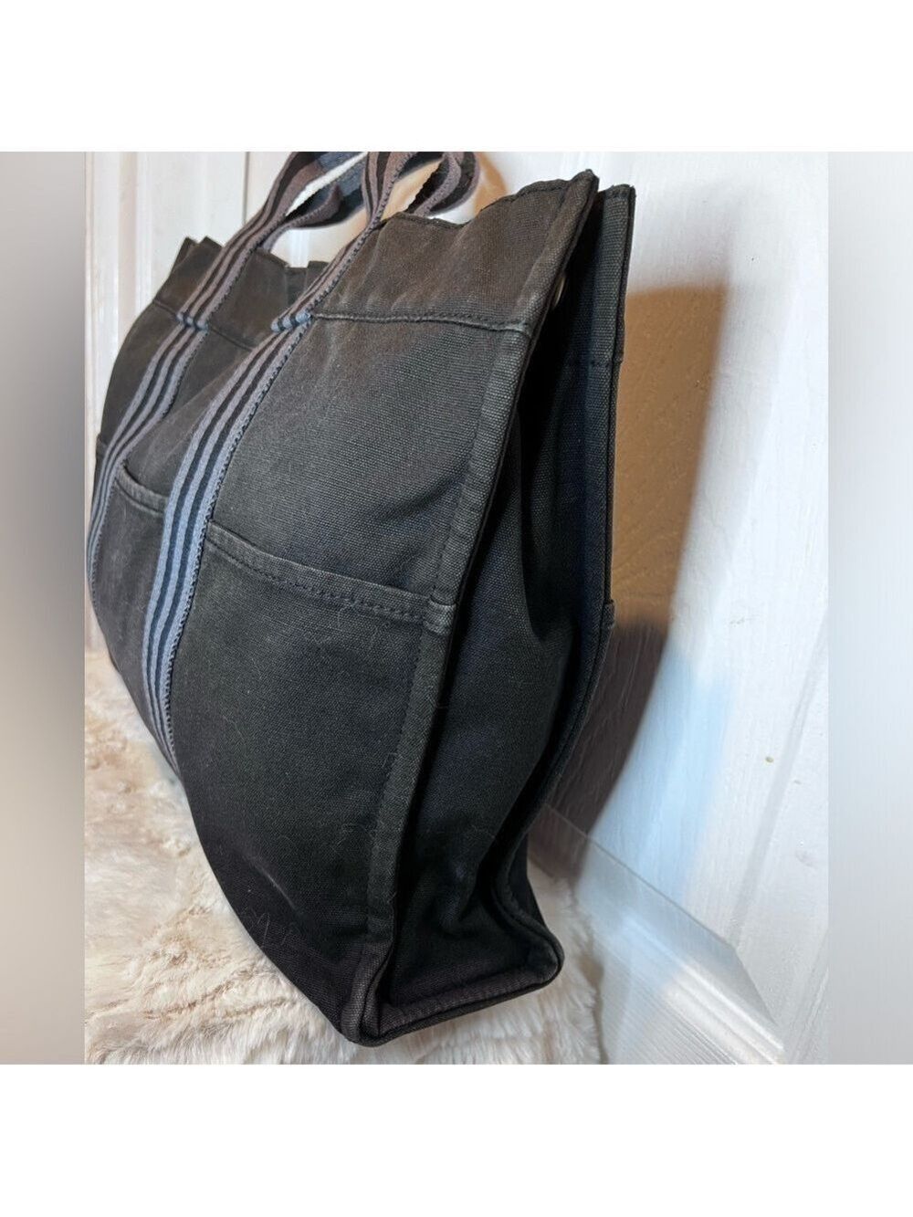 HERMES FOURRE TOUT MM VINTAGE TOTE BAG CANVAS BLACK - Picture 3 of 13